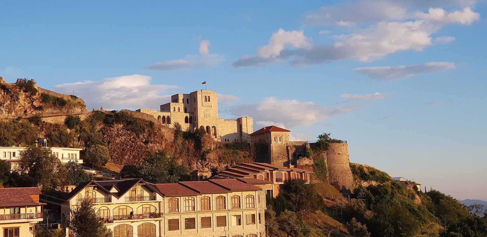 Krujë castle during sunset