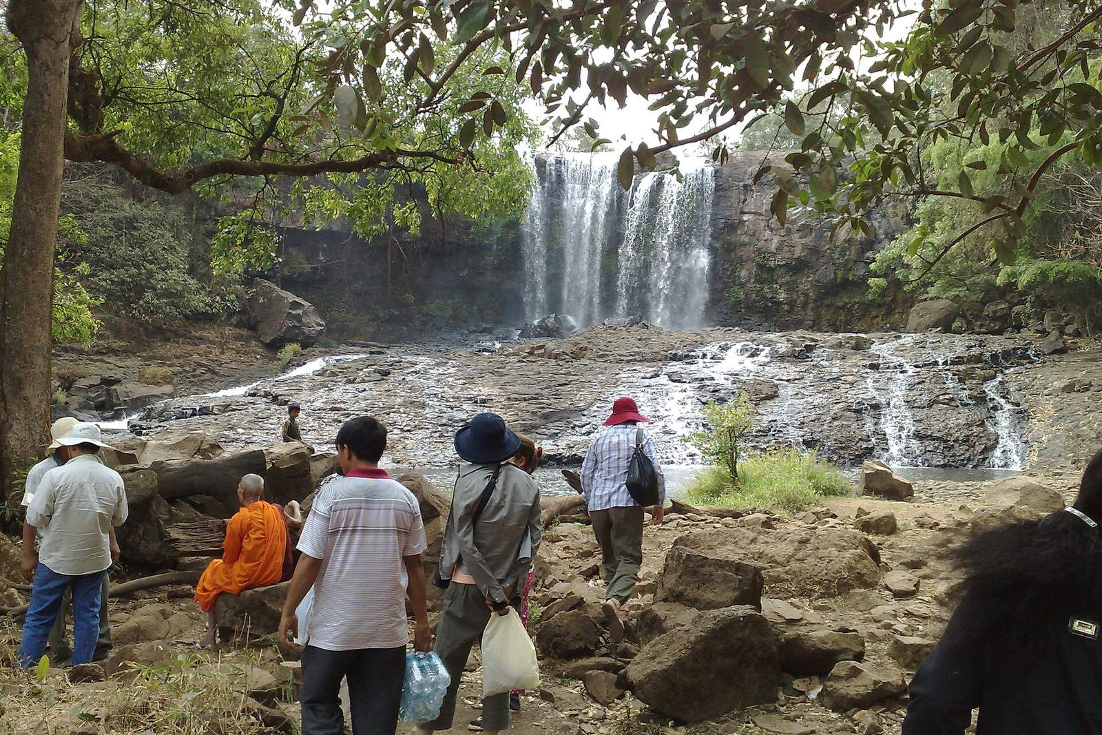 Tourists at Bou Sra Waterfall, Mondulkiri, Cambodia