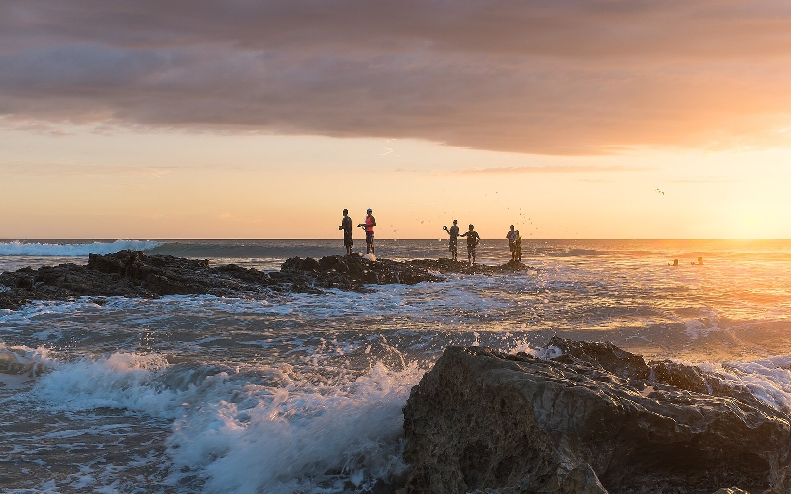 Fishermen at Sunset, Playa Santa Teresa, Costa Rica