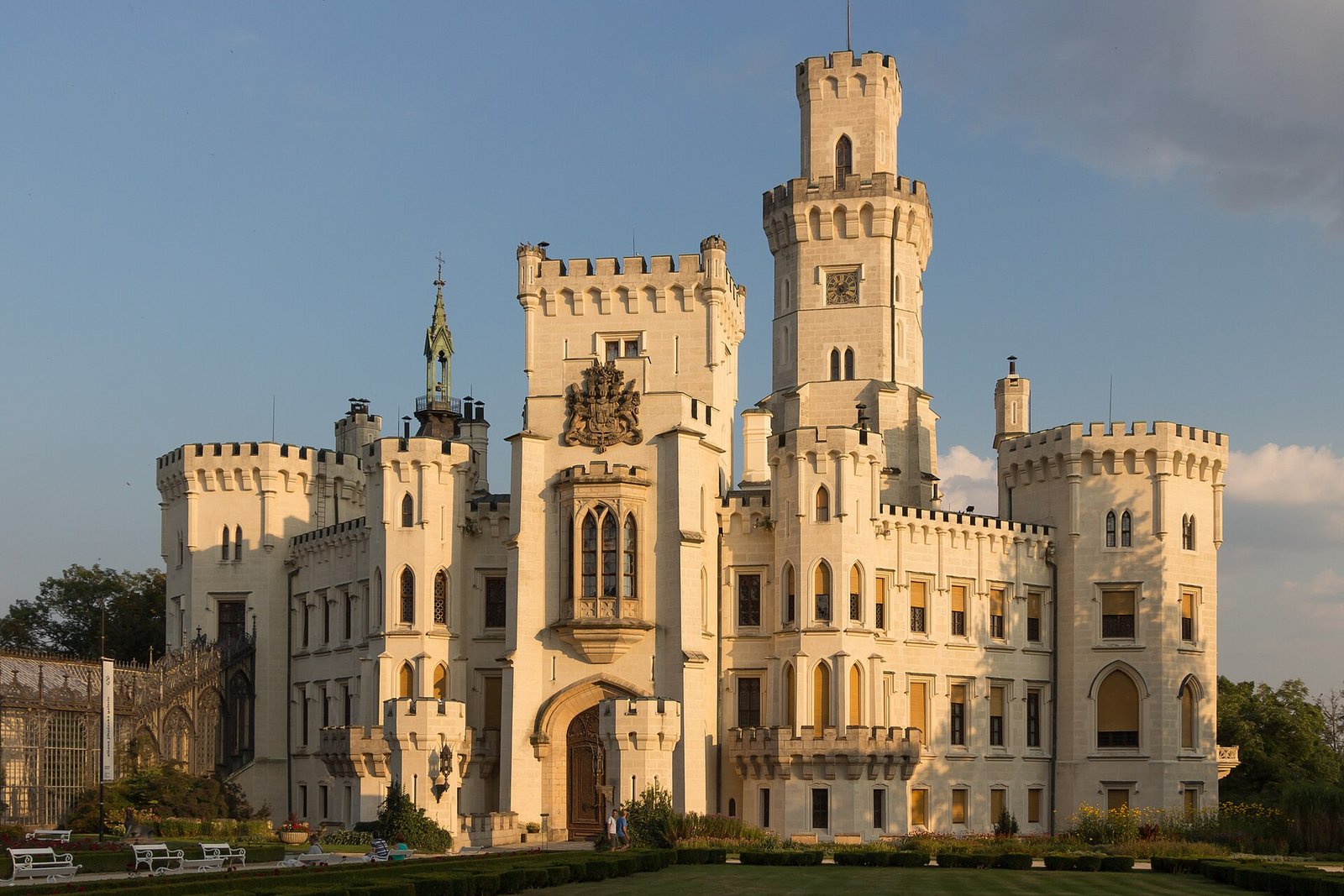 Hluboka Castle during sunset