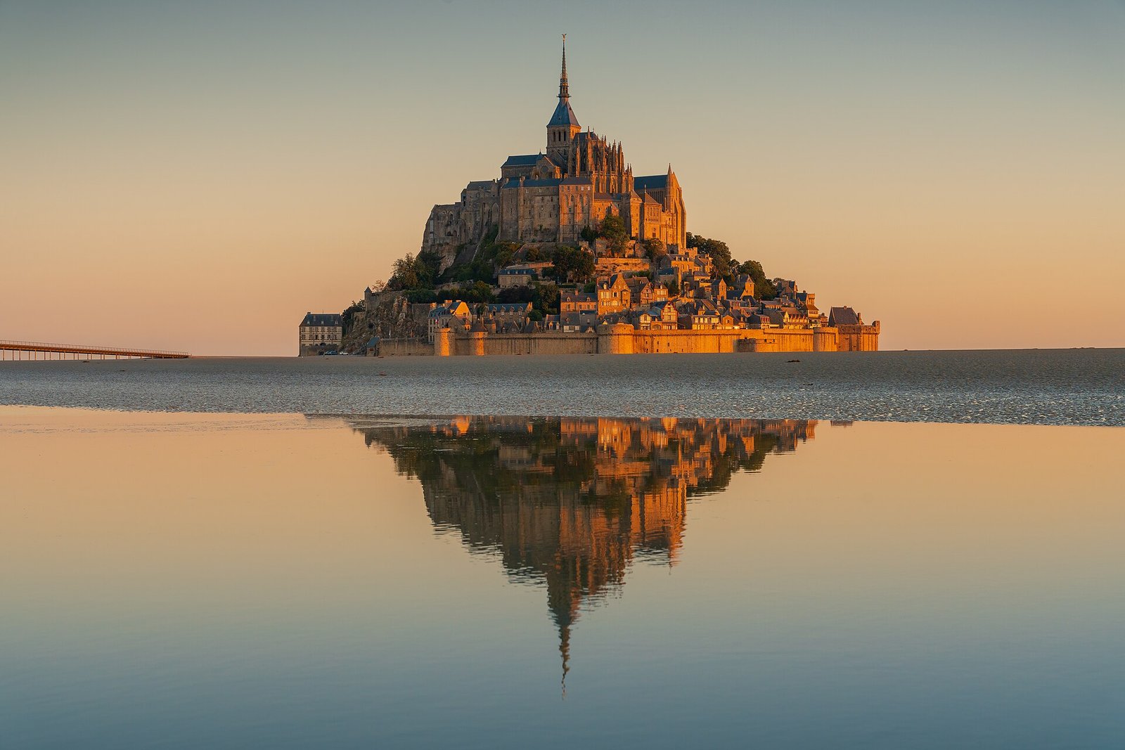 Mont St Michel at sunrise