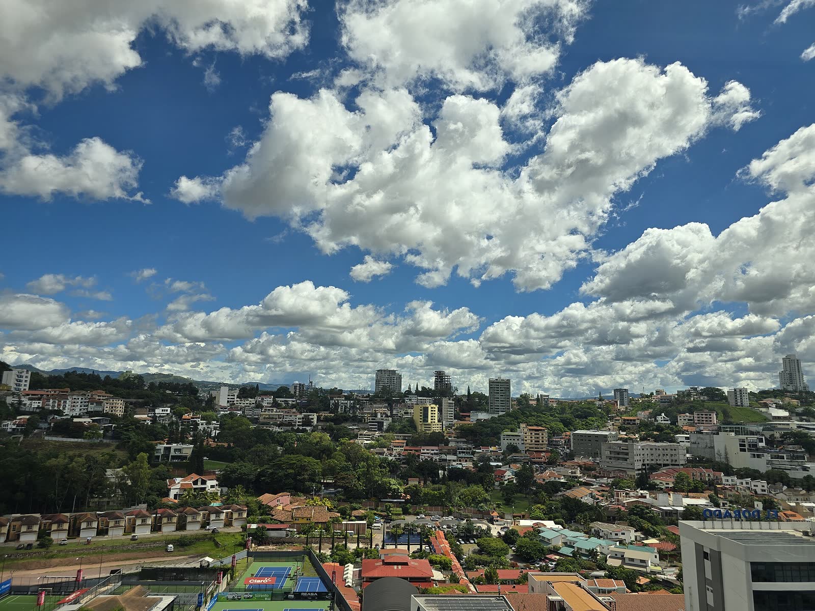 Cumulus clouds over Tegucigalpa, Honduras