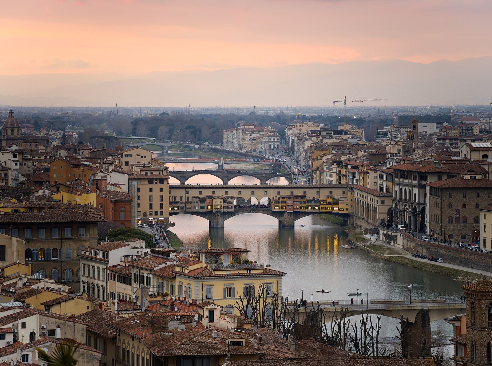 Ponte Vecchio at sunset from Piazzale Michelangelo Florence 2023 dllu
