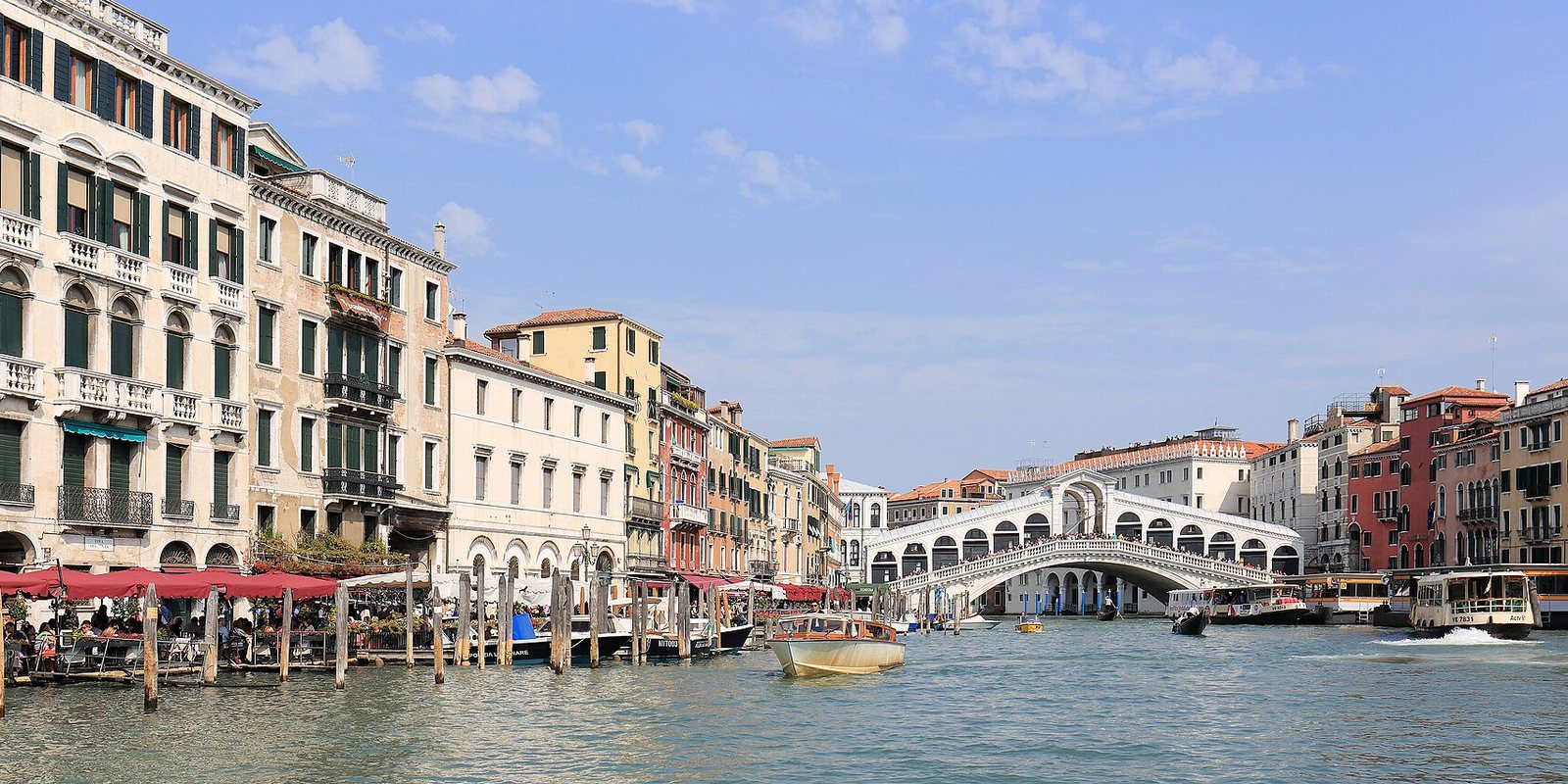 Panorama of Canal Grande and Ponte di Rialto, Venice - September 2017