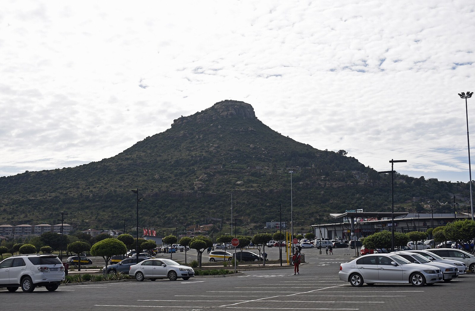 Maseru Qoatsaneng Mountain seen from Maseru Mall parking lot