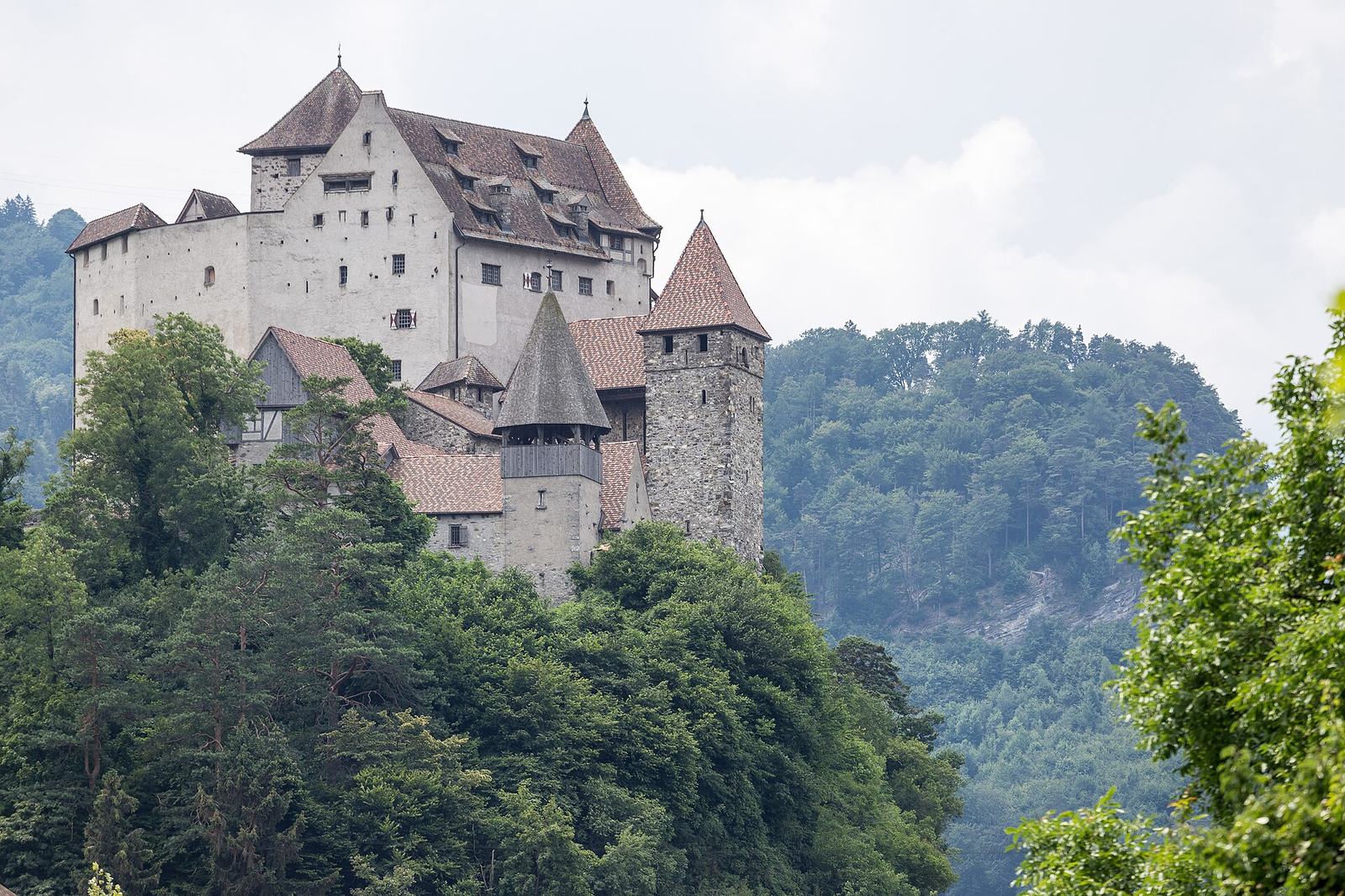 Burg Gutenberg in Balzers, Liechtenstein. Ansicht von Nordost