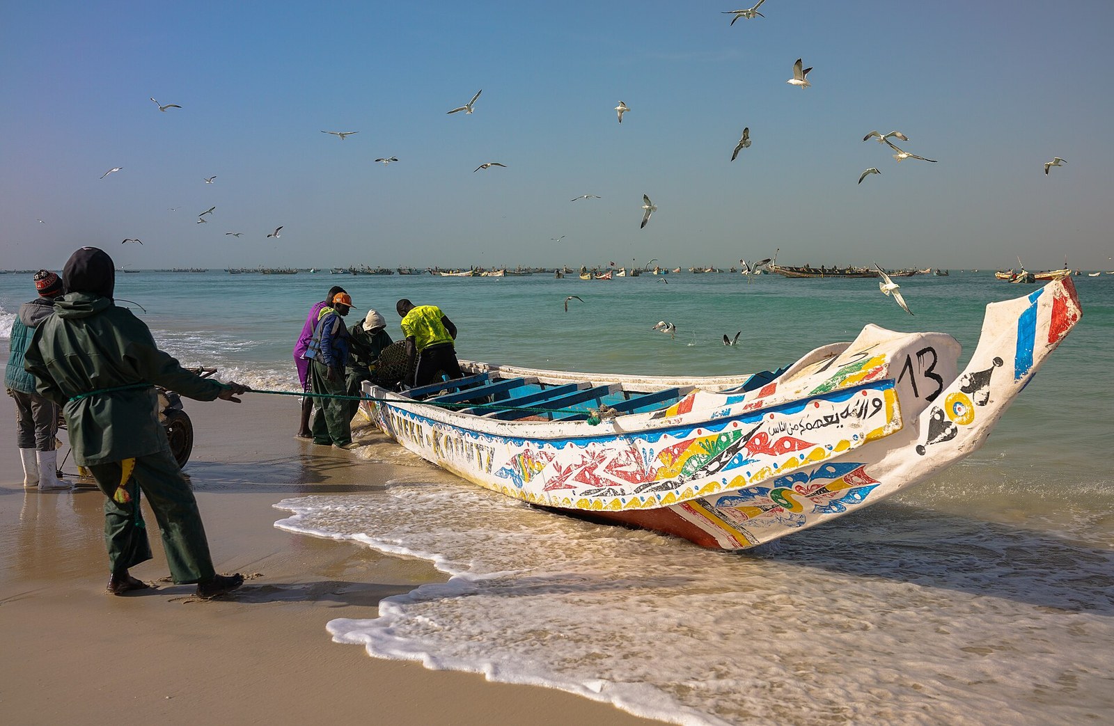 Traditional pirogue in Nouakchott