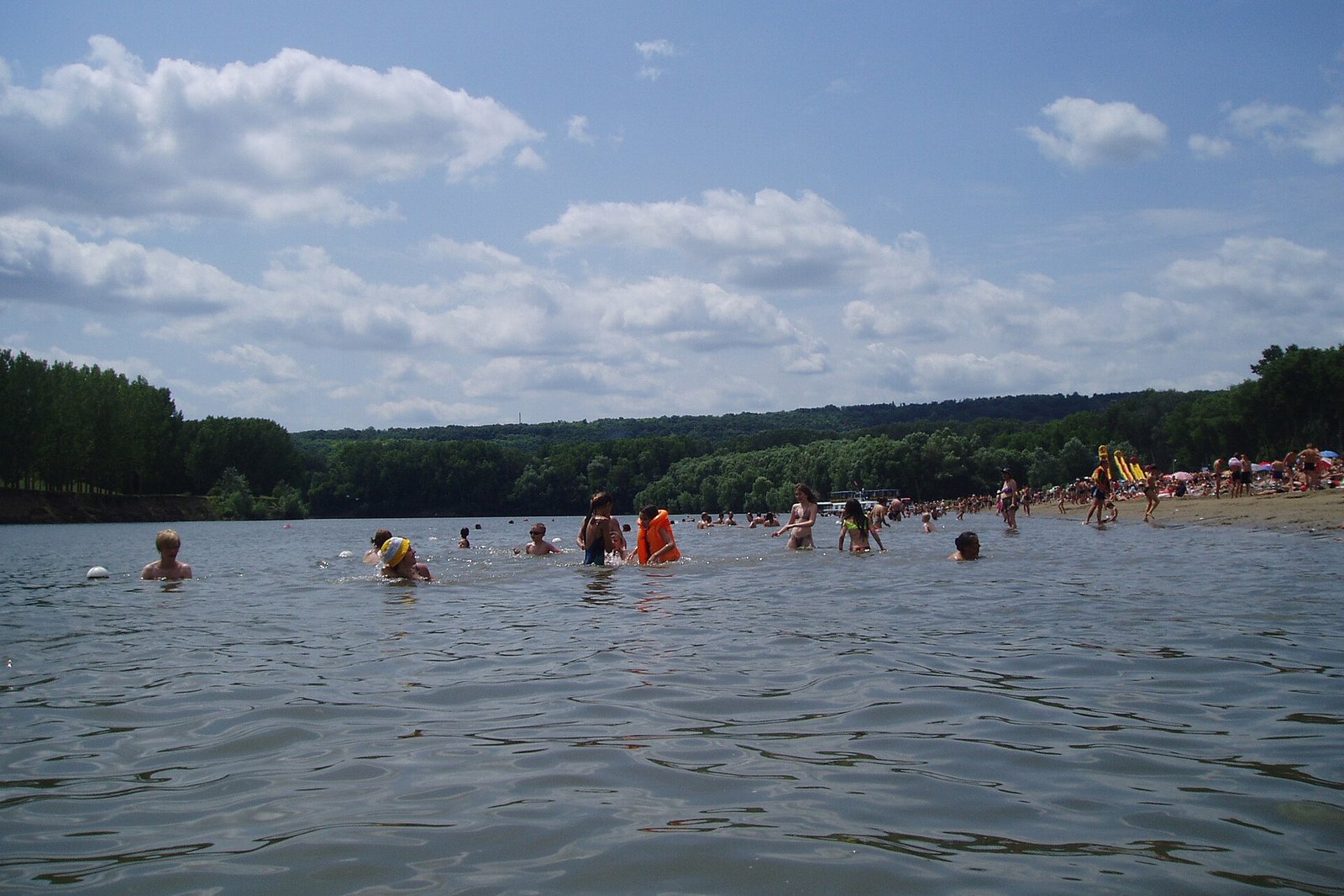 Locals in the water, Nistru beach, Moldova (182385201)