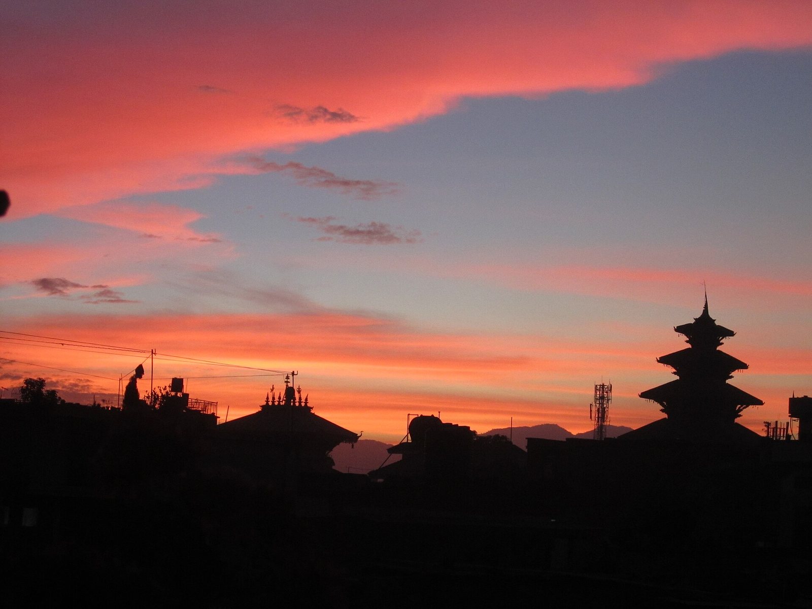 Evening view of Nyatapola and Bhairabnath Temple