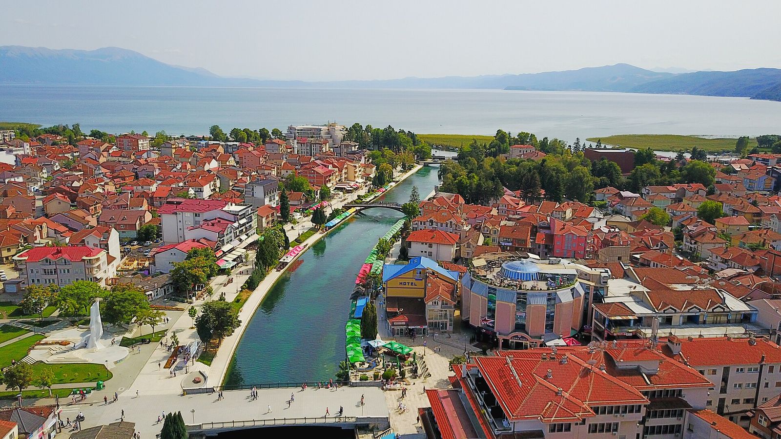 Aerial view of Struga, Lake Ohrid & Black Drin (7)