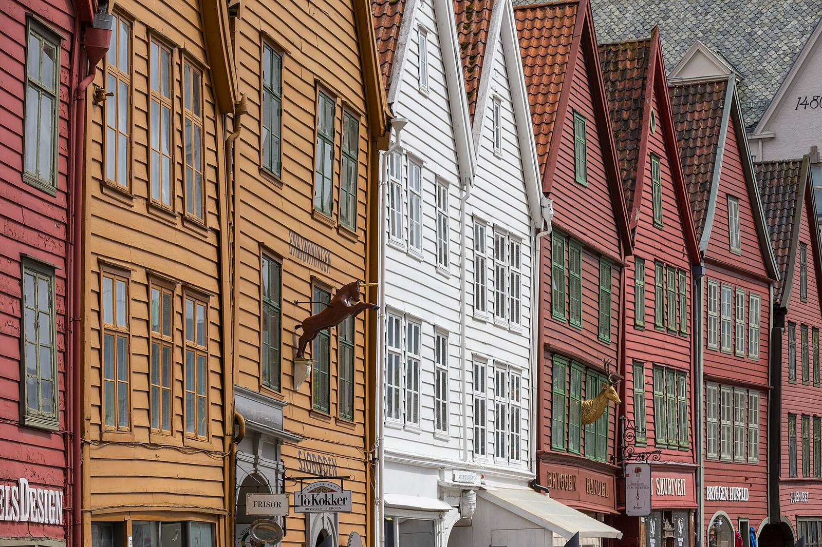 Fassaden in Bryggen, Bergen N