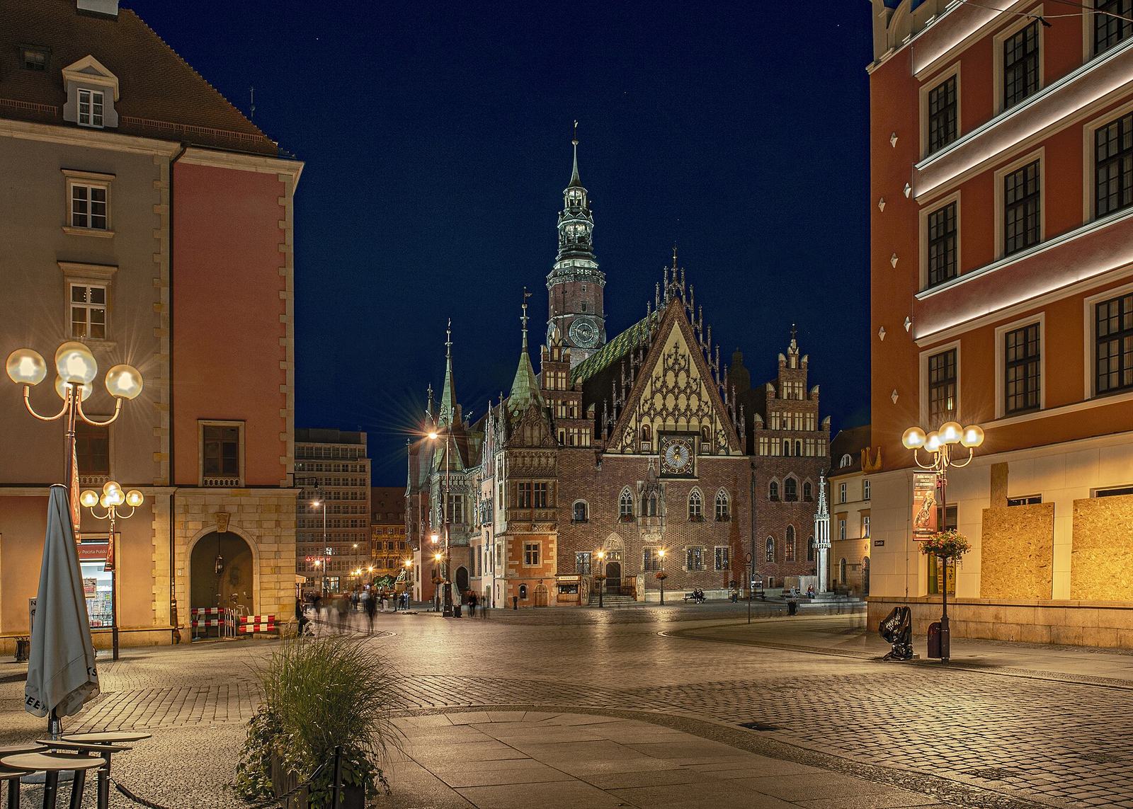 Wrocław Ratusz nocą