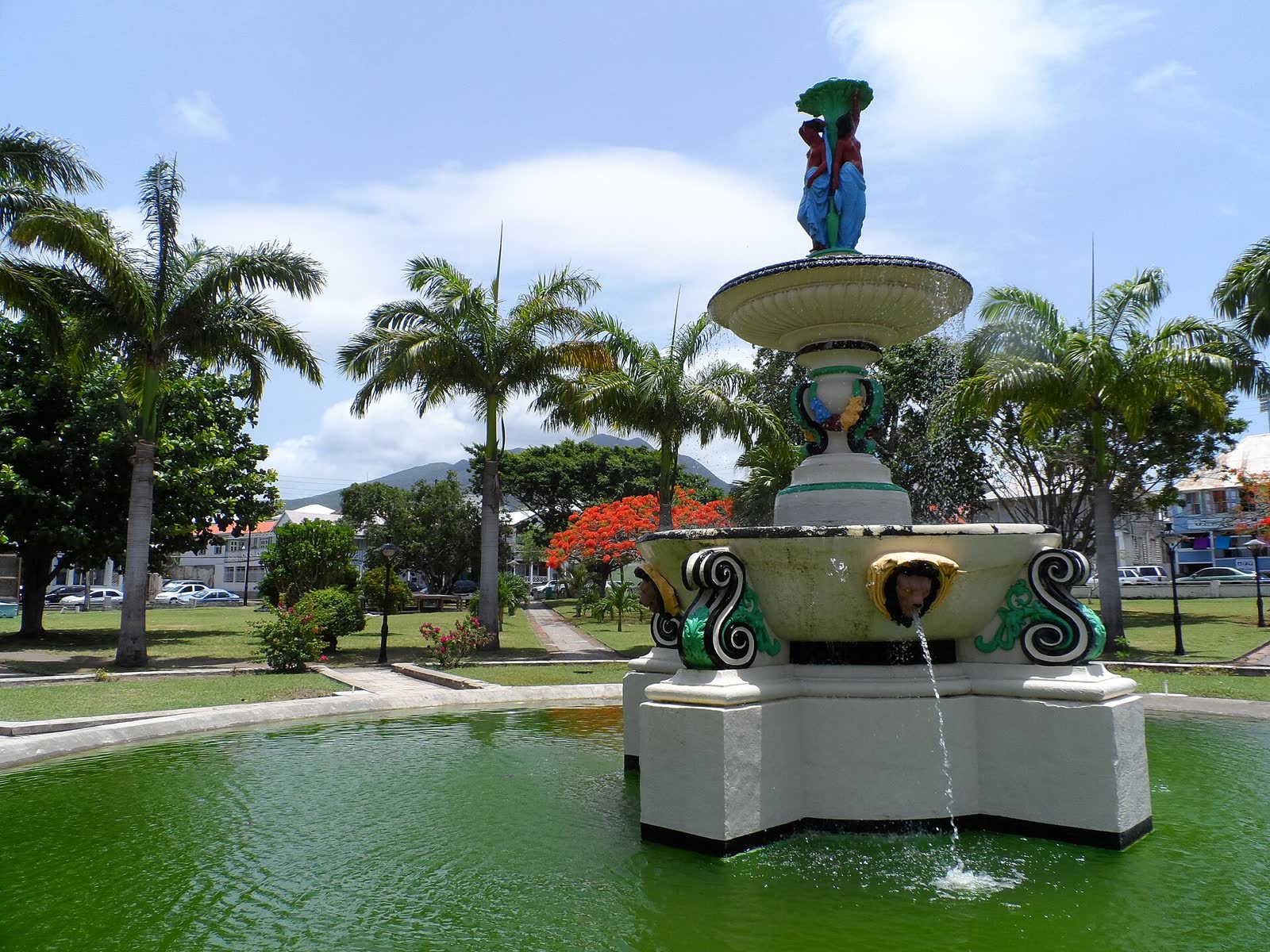 Independence Square fountainin in Basseterre, Saint Kitts and Nevis - 2014