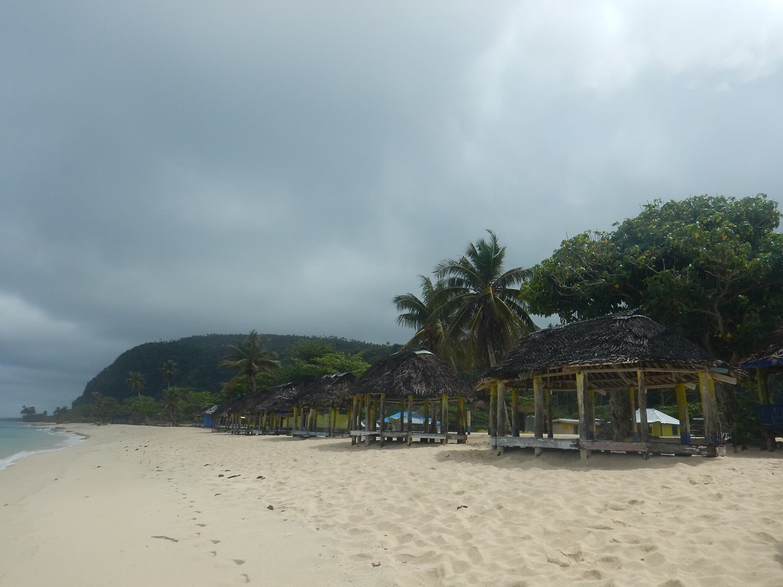 Beach fales at Lalomanu beach, Upolu, Samoa - August 2016