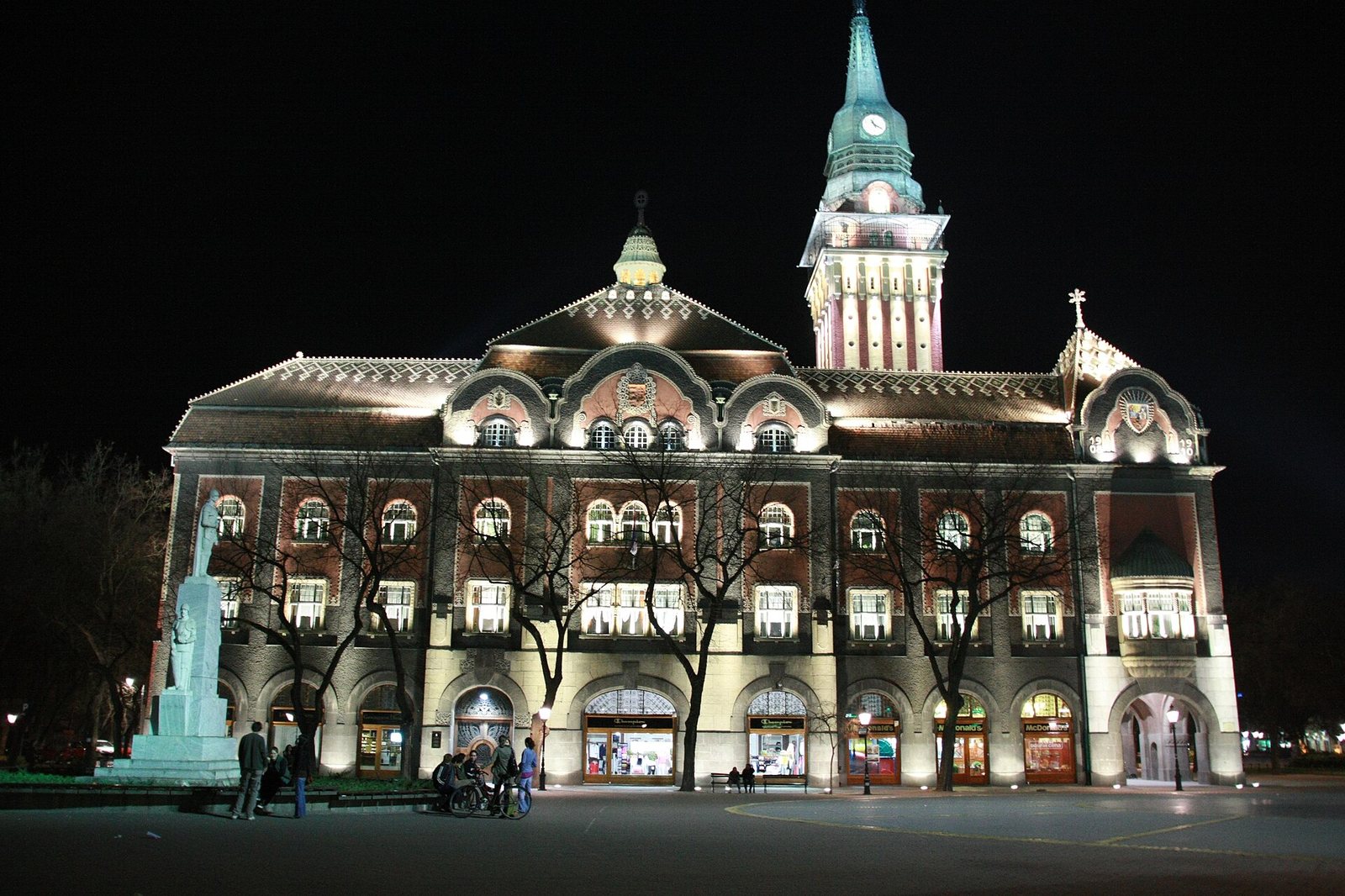 Subotica townhall at night