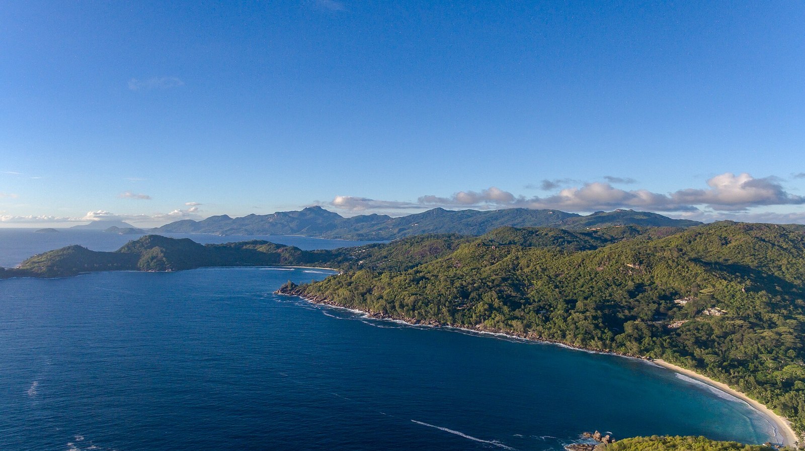 Aerial of Anse Takamaka beach Mahe Seychelles (39589907292)