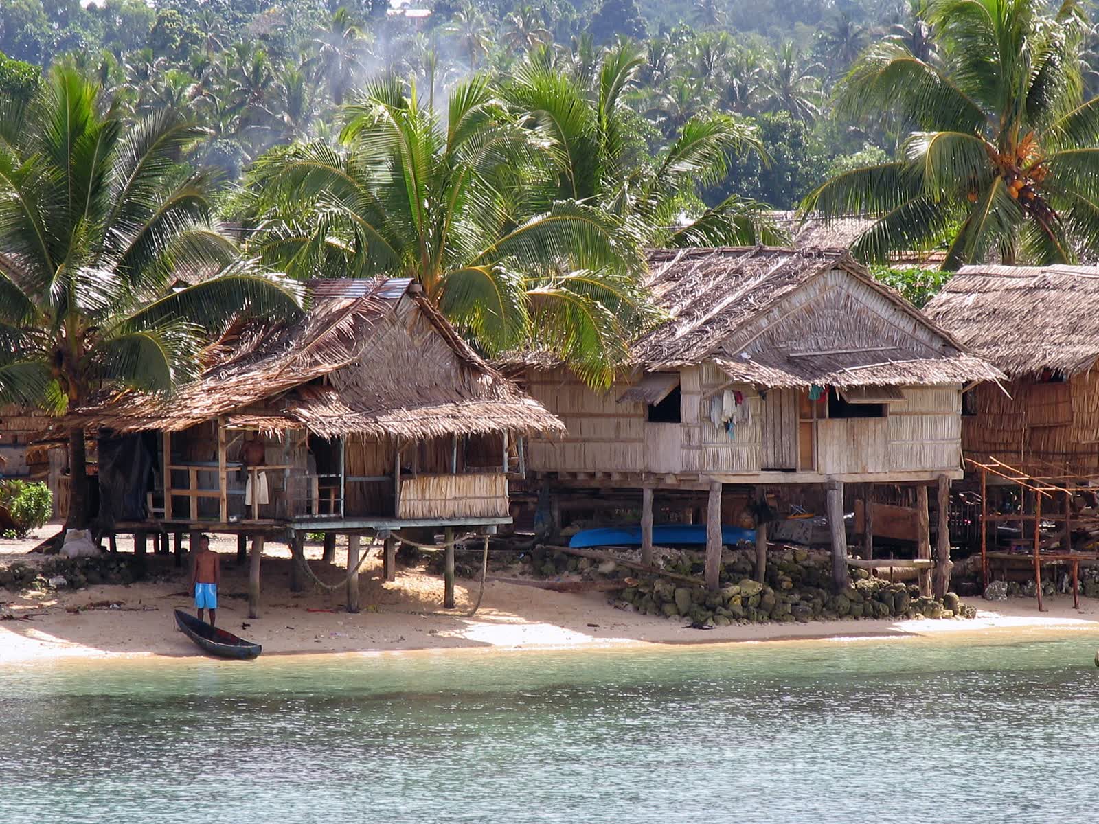 Medium shot of idyllic villages beach near Auki, the capital of Malaita. (10702263414)