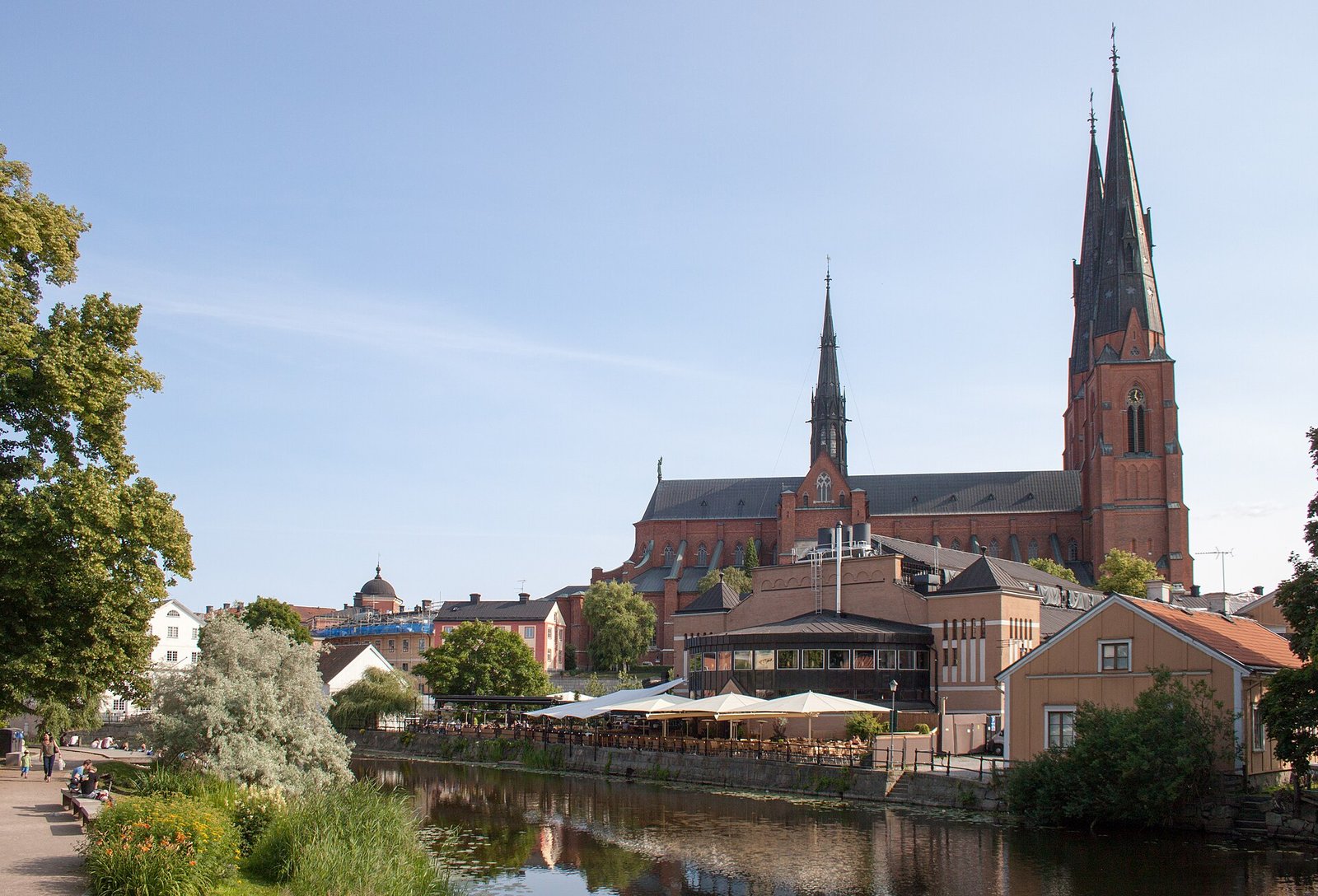 Uppsala cathedral, northern side, from the Fyris river
