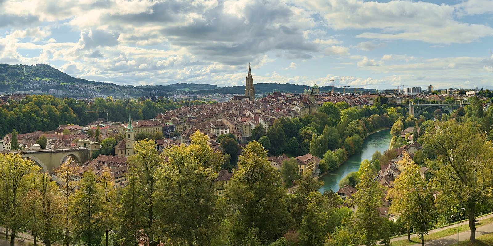 Bern Panorama von Rosengarten 20211007