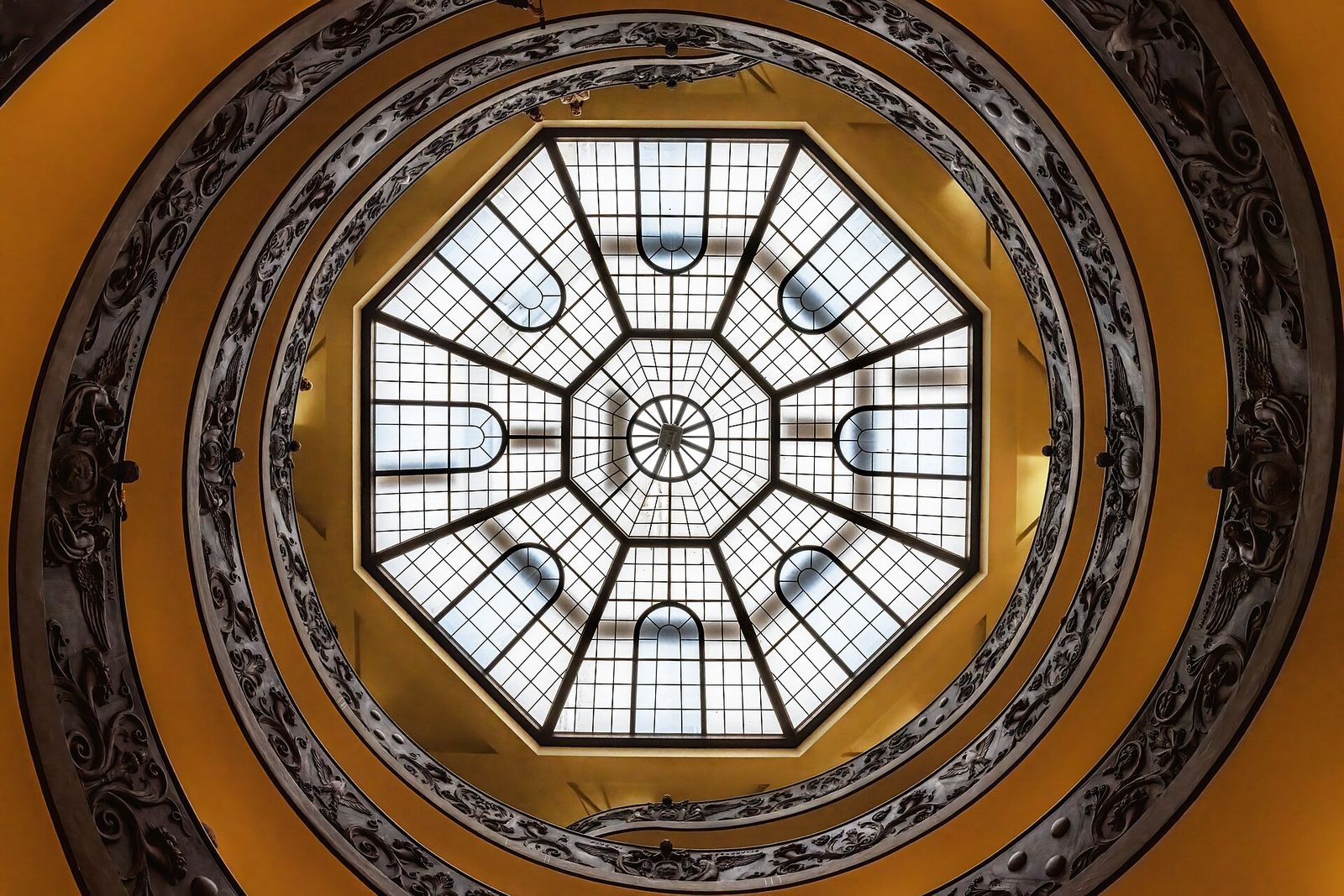 Spiral staircase in the Vatican Museums from bottom 02